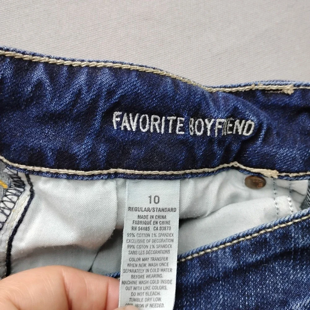 American Eagle Favorite Boyfriend Jeans Womens 10 Regular Dark Wash Stretch